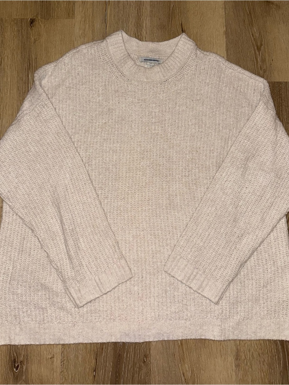 American Eagle Outfitters Cream Crewneck Sweater